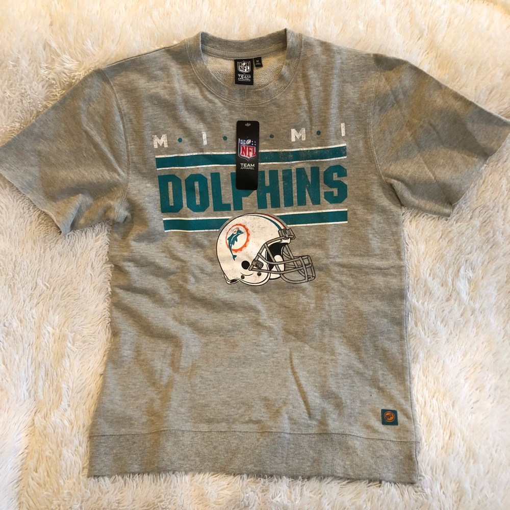 Dolphins cut off grey hoodie